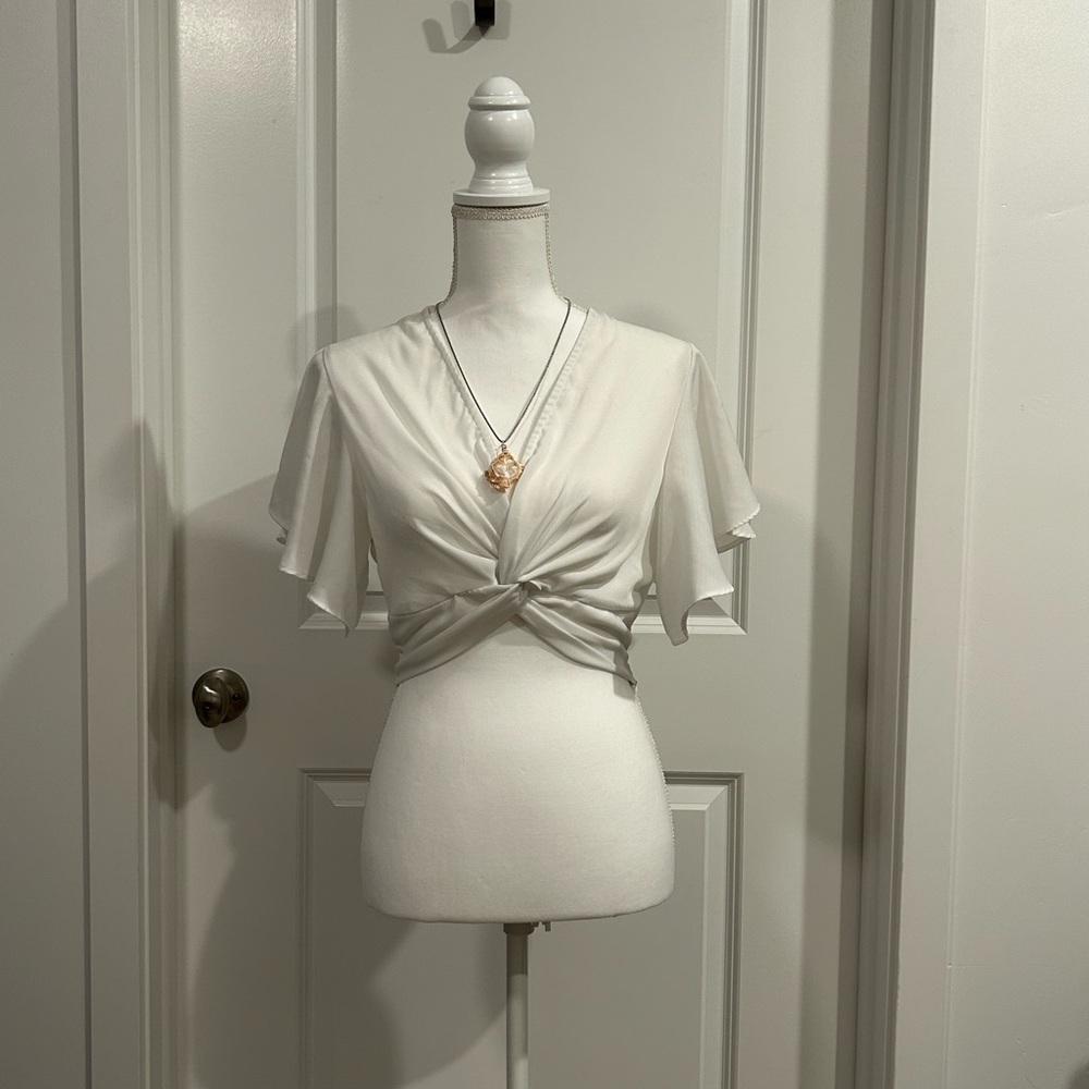 Windsor White Twist-Front Blouse